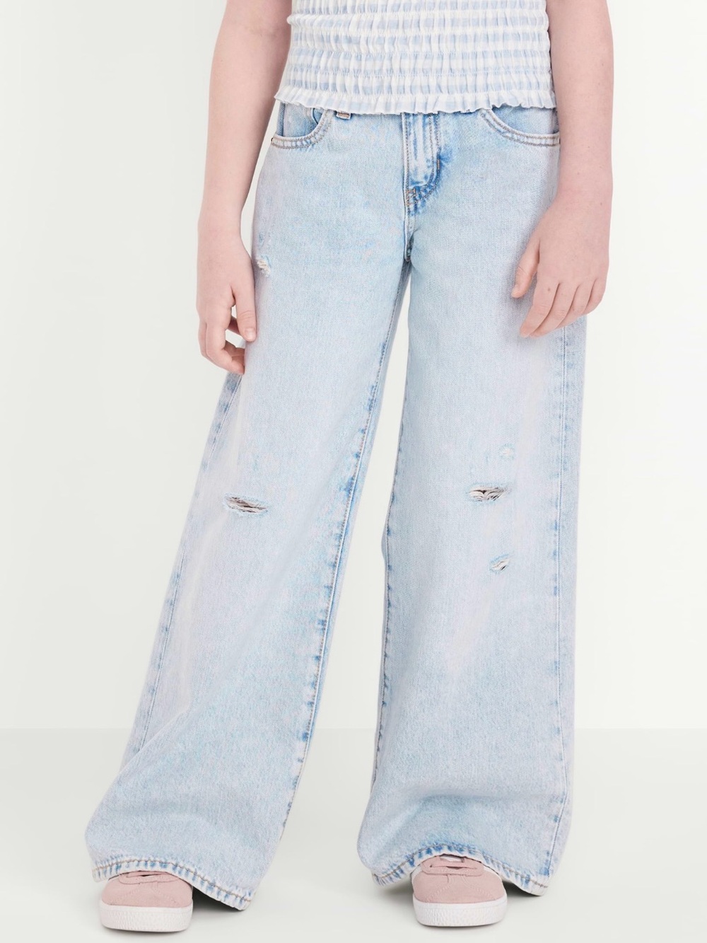 NWT 2-pack Old Navy Mid-rise Super Baggy Wide Leg Jeans for Girls